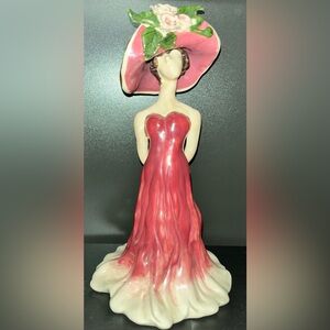 Vintage Heather Goldminc Charming Pink Figurine with Floral Hat